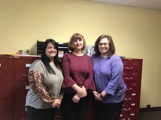 Record's Personnel, Joanne Talerico (far Left) and Tina Flaker (far right), and Administrative Assistant to the Chief, Patrizia Guerrera (center).